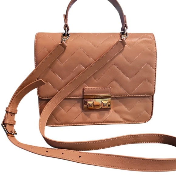 Furla Handbags - FURLA   EUC TOP HANDLE BLUSH COLOR QUILT DESIGN HANDBAG